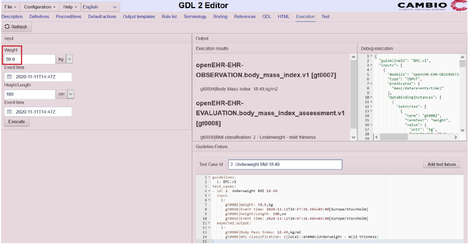 Creating a test fixture – Guideline Definition Language (GDL)